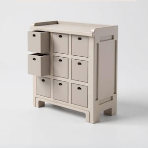 Fichier STL pour armoire 3 x 3 - meubles miniatures - maison de poupée à l'échelle 1:12 - fichiers imprimables 3D