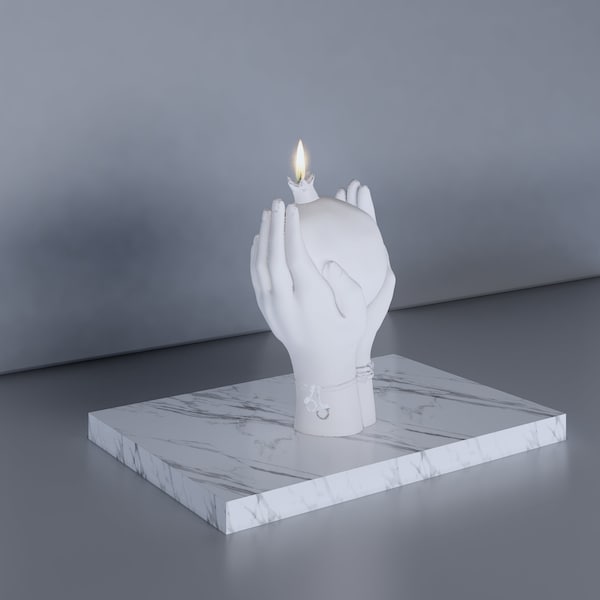 3D Candle Models STL Files - Model-2 Hand Pomegranate Stl File - 3D Print Files