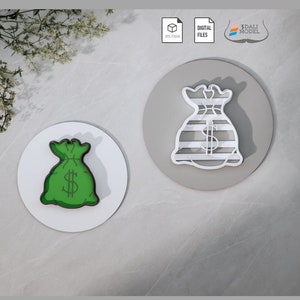 3D Cookie Cutter STL File - Money Bag Cookie Cutter - Polymer Clay Cutter - File di stampa 3D