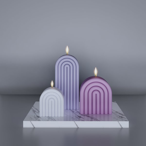 3D Candle Models STL Files - Model-11 Waves Stl File - 3D Print Files