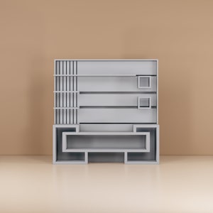 TV Unit STL File - Miniature Furniture - Dollhouse 1:12 Scale - 3D Printable Files