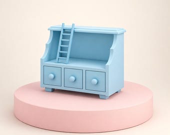 STL Dateien - 3D Druck Dateien - Miniatur Möbel - Puppenhaus Maßstab 1:12 - Babyzimmer Kleiderschrank
