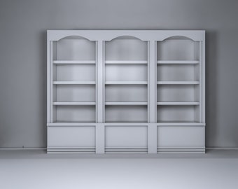Old Style Bookself STL File - Miniature Furniture - Dollhouse 1:12 Scale - 3D Printable Files
