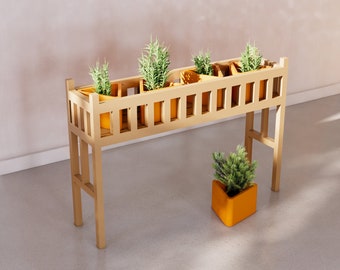 Plant Flower Pot Stand STL File - Miniature Furniture - Dollhouse 1:12 Scale - 3D Printable Files