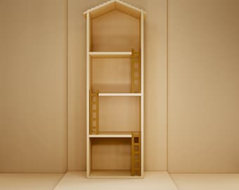Ladder Shelf House STL File - Miniature Furniture - Dollhouse 1:12 Scale - 3D Printable Files