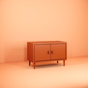 Cabinet With Two Doors STL File - Miniature Furniture - Dollhouse 1:12 Scale - 3D Printable Files