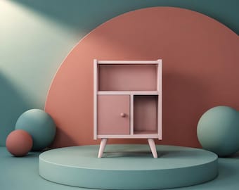 STL Files - 3D Print Files - Miniature Furniture - Dollhouse 1:12 Scale - Cabinet Storage Unit