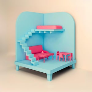 Duplex STL File - Miniature Furniture - Dollhouse 1:12 Scale - 3D Printable Files