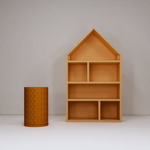 House Bookcase and Basket STL File - Miniature Furniture - Dollhouse 1:12 Scale - 3D Printable Files
