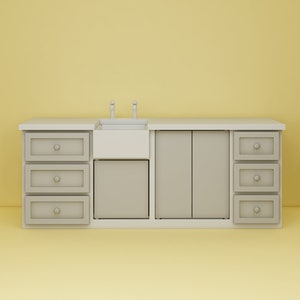 Kitchen Countertop Model-2 STL File - Miniature Furniture - Dollhouse 1:12 Scale - 3D Printable Files image 5