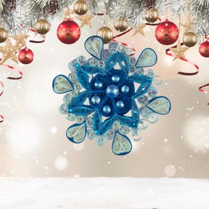 Hand Quilled Paper Snowflake Ornament: Custom Holiday Decoration