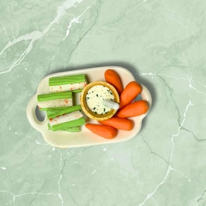 Individual Veggies | Dollhouse Carrots, Stuffed Celery, Dill Dip | Mini Snacks | Dollhouse Kitchen