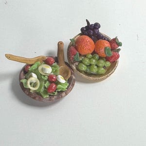 Dollhouse Miniature Food 1:12 Scale Two items Kitchen Miniatures for Dollhouse Mini fruit Mini salad  Dollhouse food Polymer clay Hand made