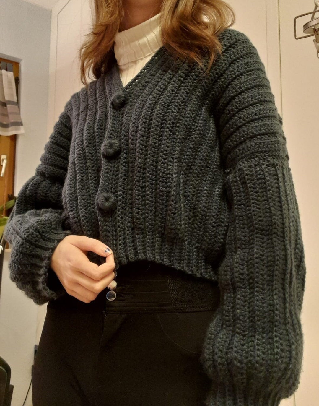 Crochet Cardigan With Shoulder Drop, Color Selectable After ...