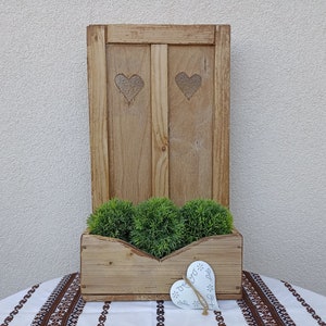 Blumenkasten aus Holz - Vintage Gartendekoration - Handgemachte Dekoration - Blumentopf