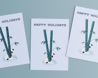 Panda Christmas Card | Hand-Drawn Holiday Greetings