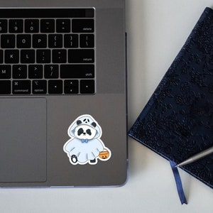 Panda Trick or Treat Sticker | Halloween Sticker, Fall Sticker, Halloween Stickers Cute, Spooky Sticker, Laptop Sticker, Ghost Sticker