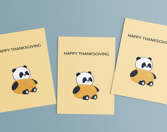 Panda Pumpkin Thanksgiving Card | Fall Greeting