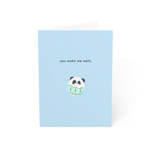 Carte qui fond sur vous | Carte d'amour, jolies cartes, cartes de voeux, carte panda