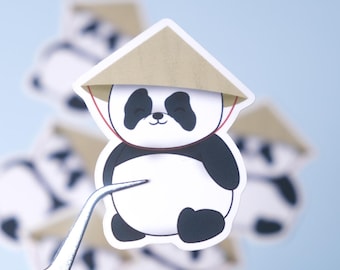 Panda Vietnamese Hat Sticker | Waterproof Vinyl Decal