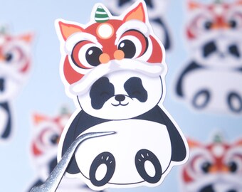 Panda Lion Dance Sticker | Waterproof Vinyl Decal