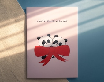 You're Stuck With Me Panda Card | Anniversary, Valentine's Day