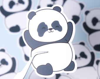 Panda Paws Up Sticker | Cute Hand-Drawn Waterproof Vinyl Decal