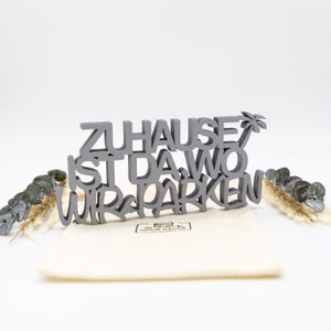 Wooden Lettering »Home Is Where We Park« – 3D Wall Decor for Motorhome Camper Van Caravan Vanlife Gift