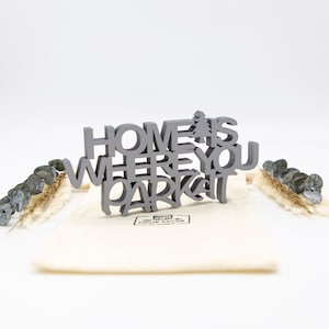 Wooden Lettering »Home Is Where You Park It« 3D Wall Decoration for Motorhome Camper Van Caravan Vanlife Gift