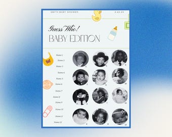 Guess Who - Baby Shower Game - Etsy