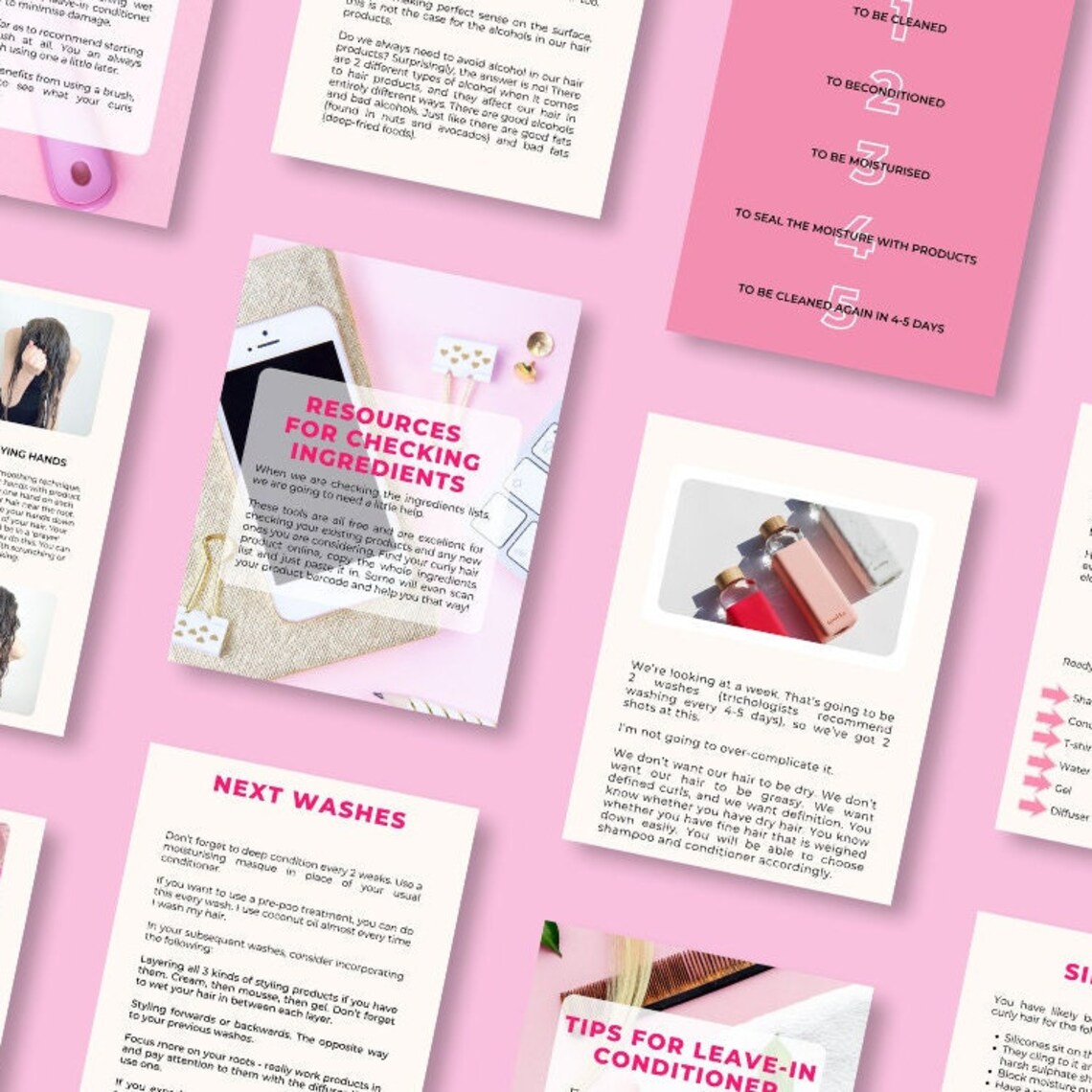 Curly Hair Care Ebook // Hair Care Hair Goals Etsy UK