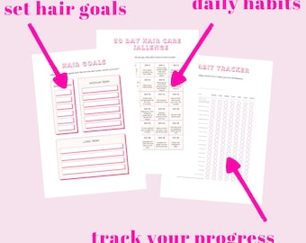 Haircare Planner // Printable Hair Care Planner, Hair Journal, Hair Growth, Curly Hair Planner, Routine Planner, Healthy Hair, PDF, A4/A5