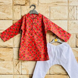 Red Baby Kurta Etsy