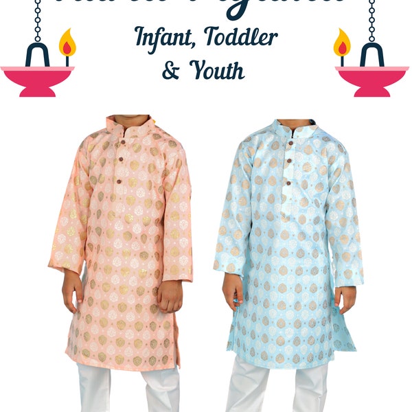 Infant Toddler Youth Kurta | Kids Kurta | Baby Kurta | Kids Kurta Pajama Set | Kurta Pajama Set | Indian Wear | Boys Indian Kurta
