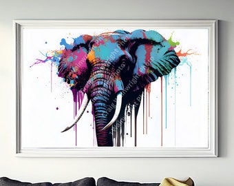 Elephant, digital download, AI art, printable
