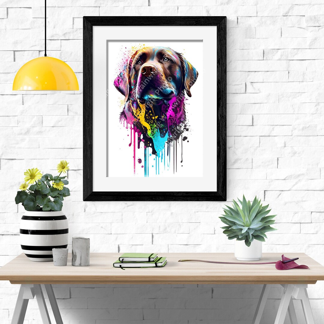 Brown Labrador Digital Download AI Art Printable Brown Labrador Print ...