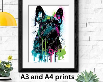 French Bulldog art ai art printed poster wall art gift unframed A3 and A4