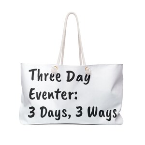 Equestrian Canvas Weekender Bag, Three Day Eventer Gift, Horse Lover Travel Tote, Overnight Duffle, Equine Sports Gym Carryall