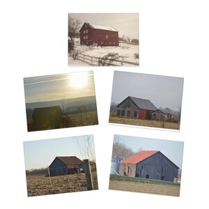 Cartões comemorativos multidesign Barns of Pennsylvania e West Virginia (pacote com 5)