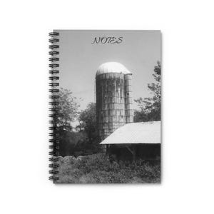 Barn Silo Spiral Notebook, Farmhouse Stationery, Ruled Line Journal, Country Landscape Diary, Rustic Notepad, Rural Memo Book