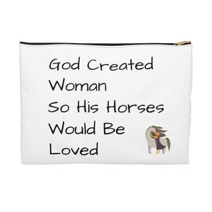 Equestrian Lover Accessory Pouch, Horse Owner Gift, Horse Lover Makeup Bag, Farmhouse Style Pencil Case, Cowgirl Gift Organizer