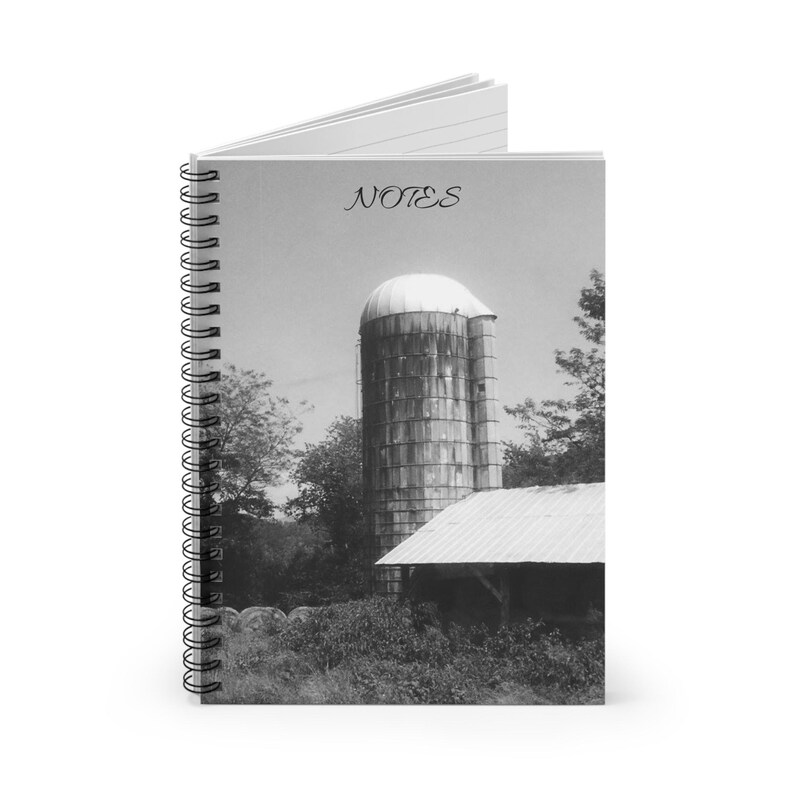 Rural Line Note Book Barn Silo Spiral Notebook, Farmhouse Stationery, Ruled Line Journal ...