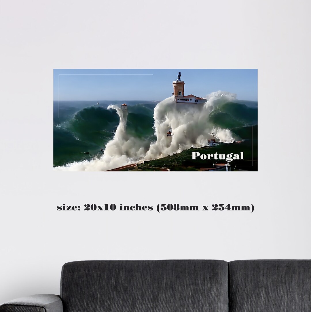 Portugal, Nazare Travel Poster. Portugal in Home Decor. Portugal Wall