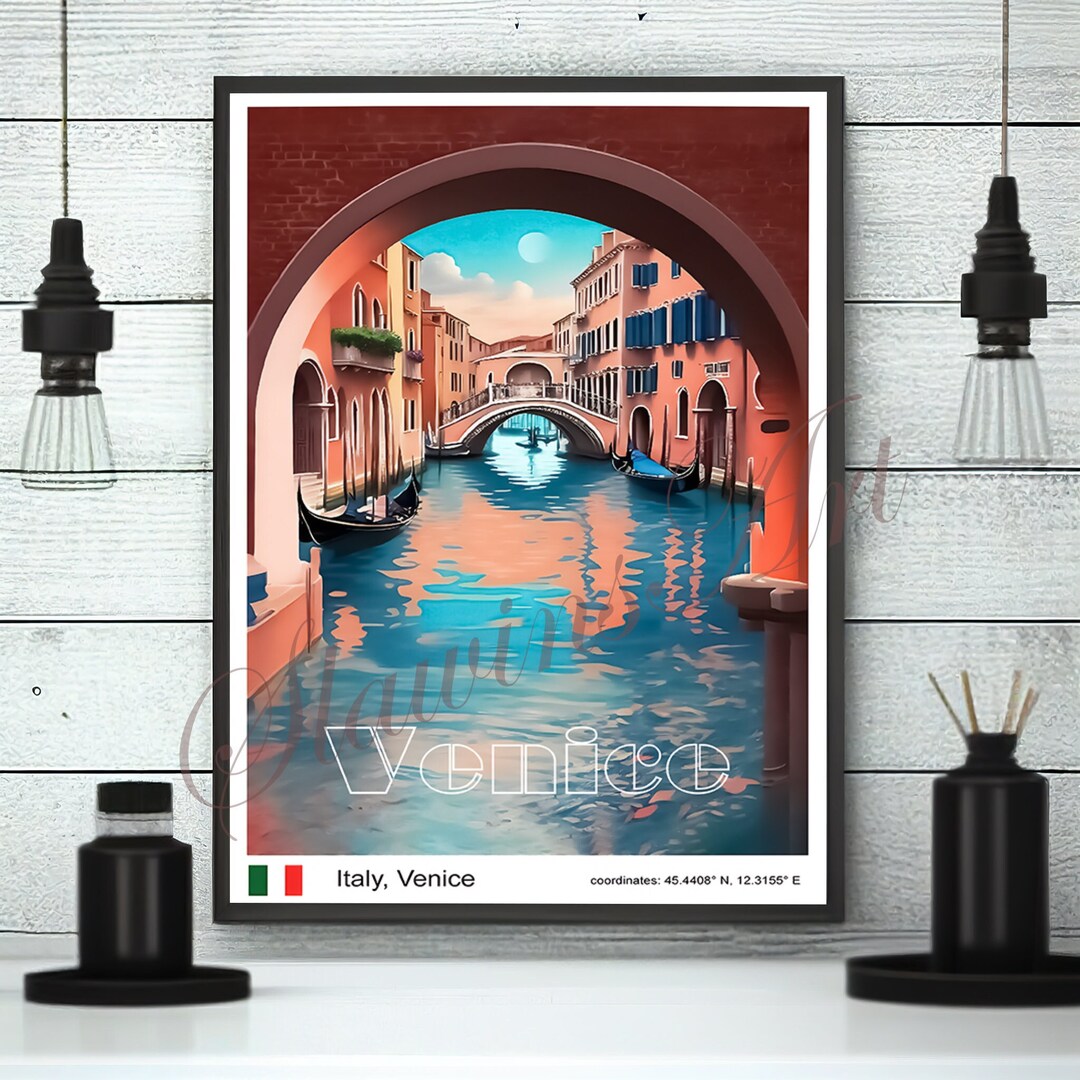 Italy Wall Art in Italian Poster for Travelers. Venice Travel Etsy