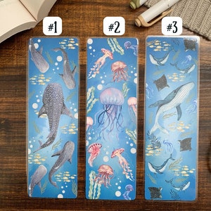 Sea Creatures Bookmark: Laminated Ocean Book Accessory