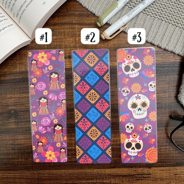 Mexican Art Collection | Individual or Set | Handmade Bookmarks | Laminated | Tassle | Gift for Book Lovers | Book Accessories | Skulls