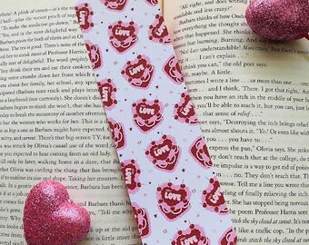 Love Cake Bookmark Laminated Handmade Bookmarks Gift for Book Lovers Valentines Holiday Themed Pattern Love Themed Bookmark