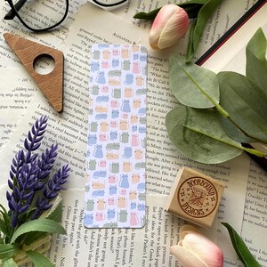 Pastel Cats Bookmark Laminated Handmade Bookmarks Gift for Book Lovers Cat Lovers Colorful Cats Cute Cats For Books Bookish Accessories