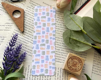 Pastel Cats Bookmark Laminated Handmade Bookmarks Gift for Book Lovers Cat Lovers Colorful Cats Cute Cats For Books Bookish Accessories