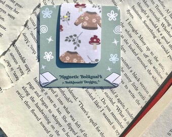 Cozy Sweaters Magnetic Bookmark: Holographic Fall Autumn Book Lover Gift